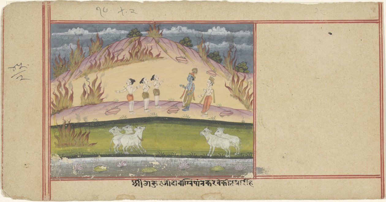Krishna slukker en skovbrand af Anonymous