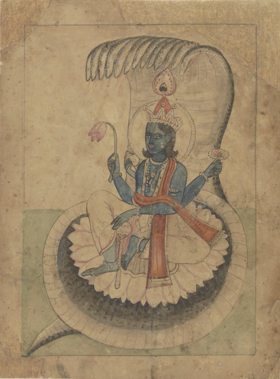Krishna på sin trone af Anonymous