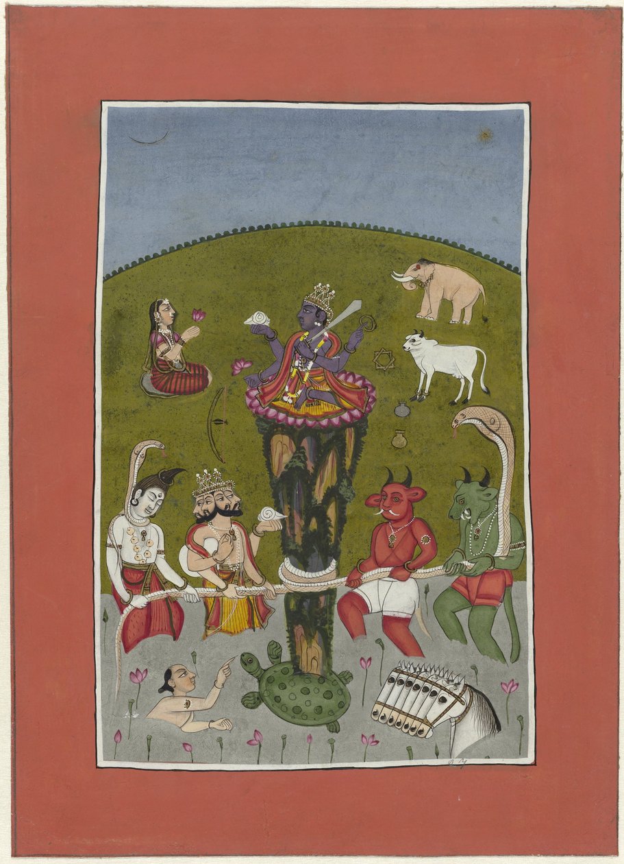 Kurma (inkarnation af Vishnu som skildpadde) At bryde havet Avatars of Vishnu (serietitel) af Anonymous