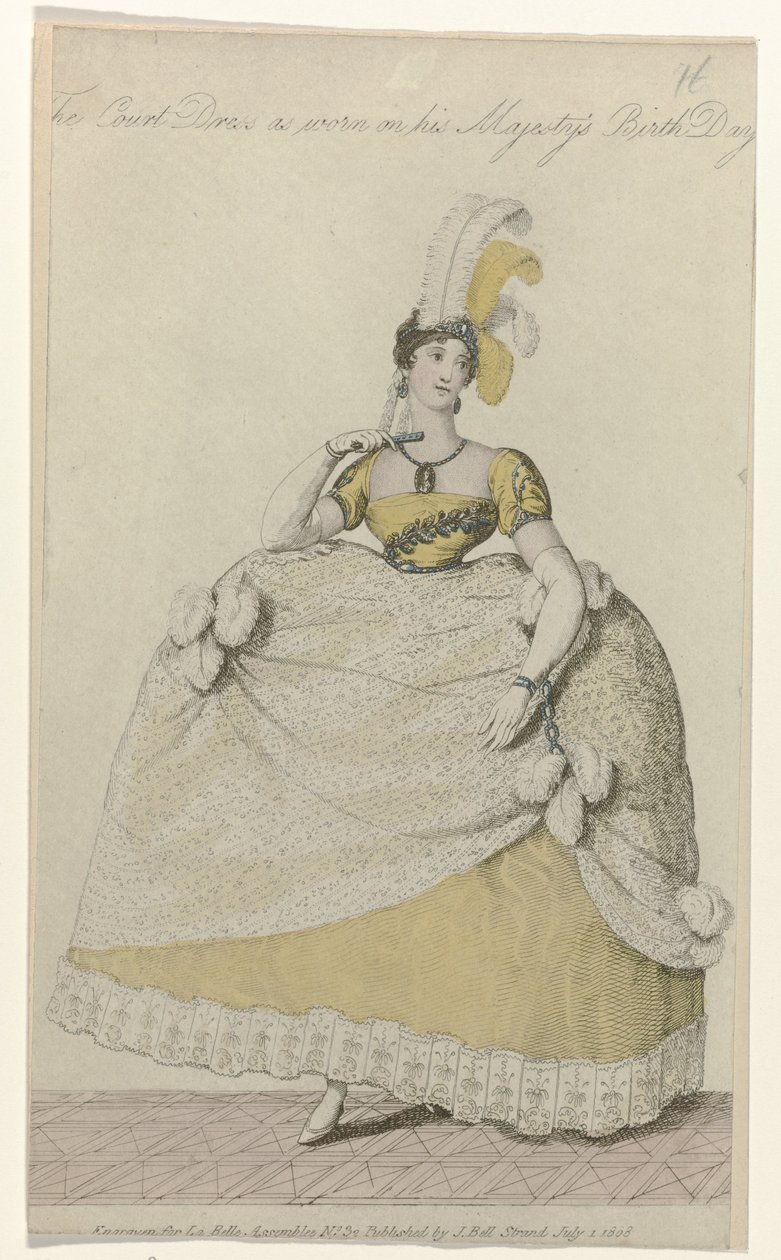 La Belle Assemblee, 1. juli 1808, nr. 32: Hofkjolen (...) af Anonymous