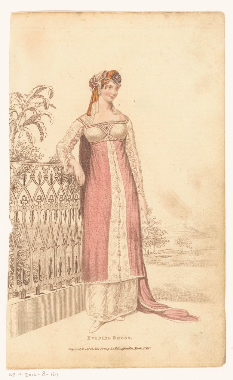 La Belle Assemblee, 1. marts 1813, nr. 42 (ny serie): Aftenkjole af Anonymous