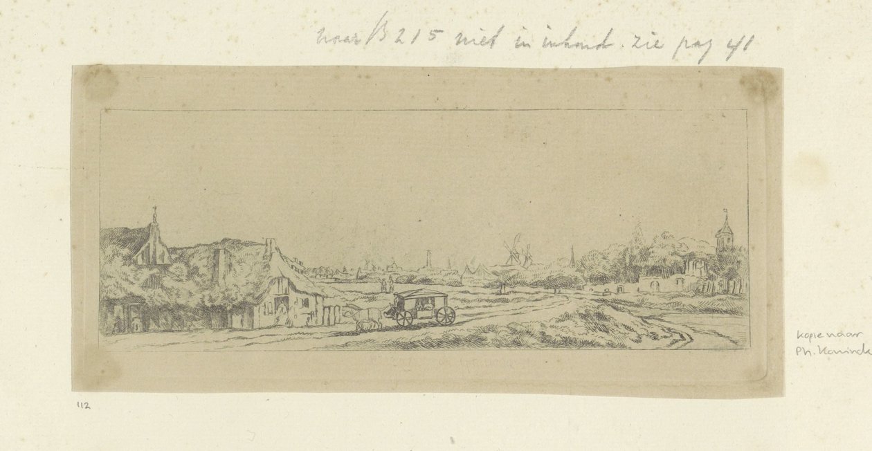 Landschap met een koets Samling af 85 originale tryk (serietitel) af Anonymous
