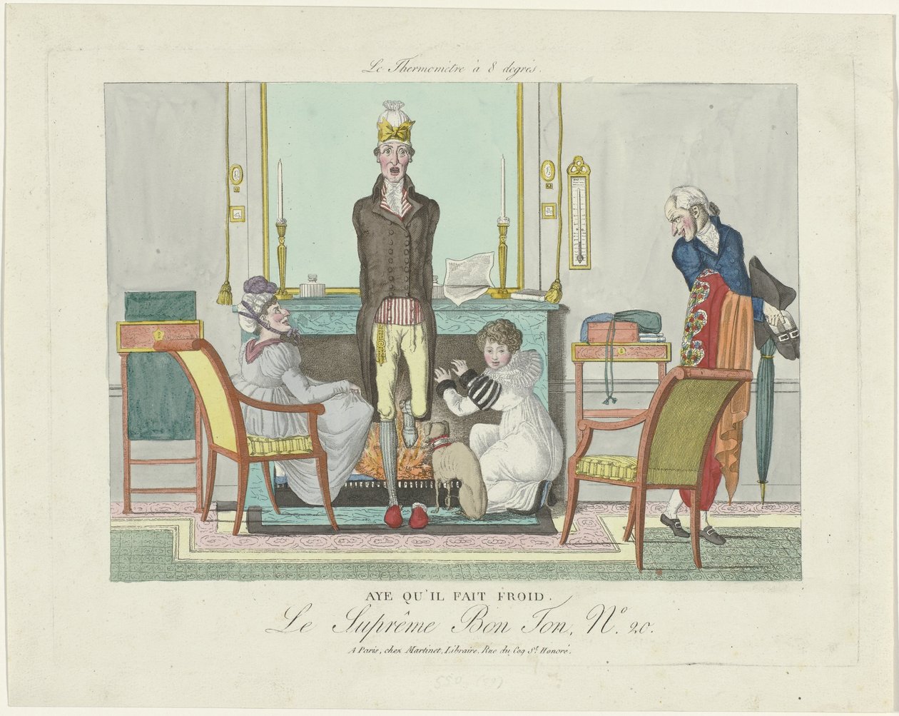 Le Supreme Bon Ton, The 8 Degree Thermometer, 1800-1815, nr. 20: Ja, det er koldt. af Anonymous