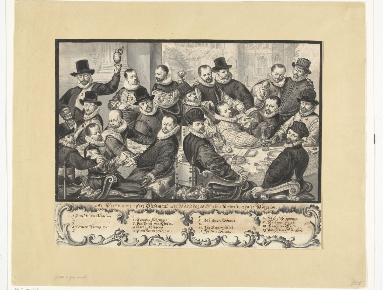 Måltid af officerer fra Handboogdoelen i Amsterdam, 1586 af Anonymous