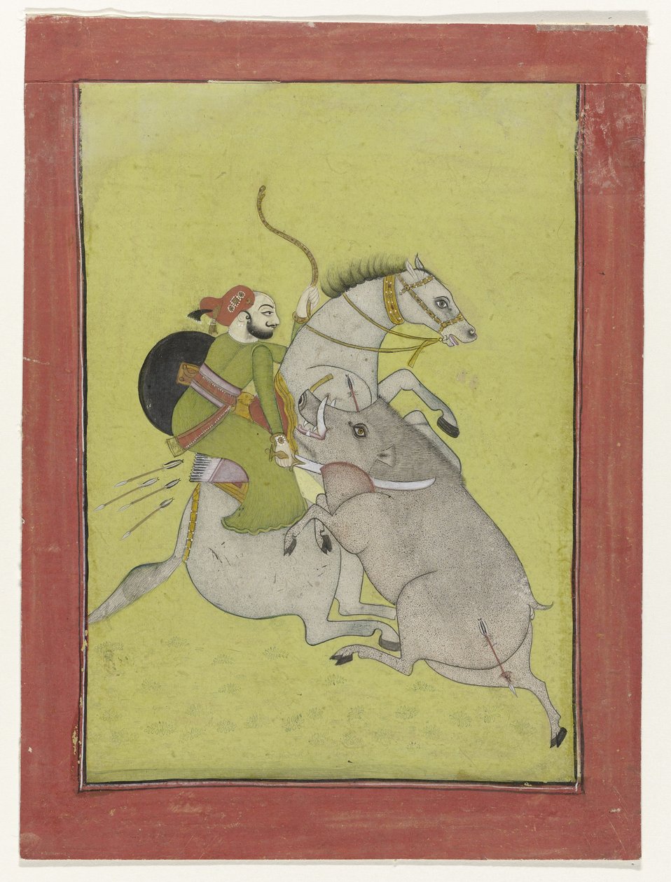 Maharao Umed Singh fra Bundic Maharaja Umed Singh, dræber et vildsvin af Anonymous