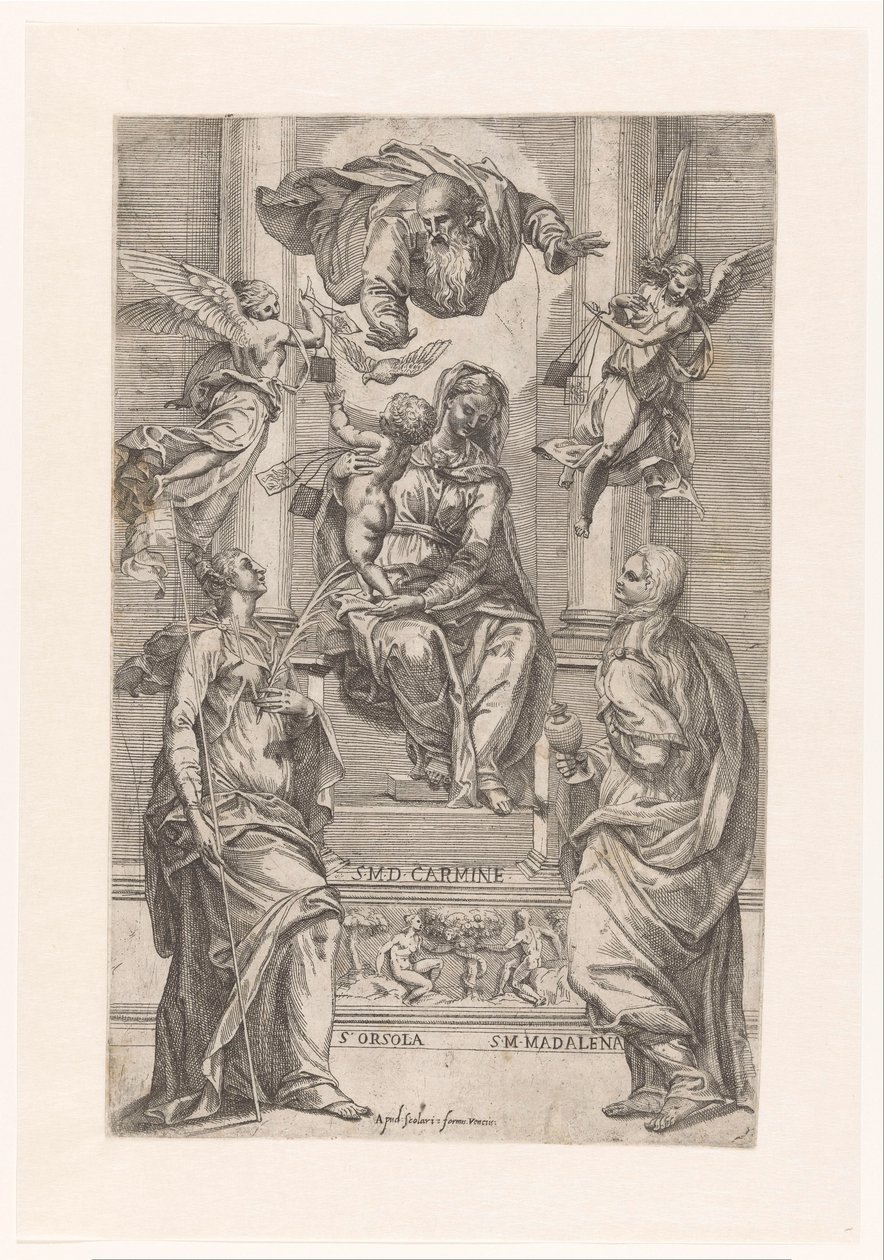 Maria med barnet og de hellige Ursula og Maria Magdalene af Anonymous