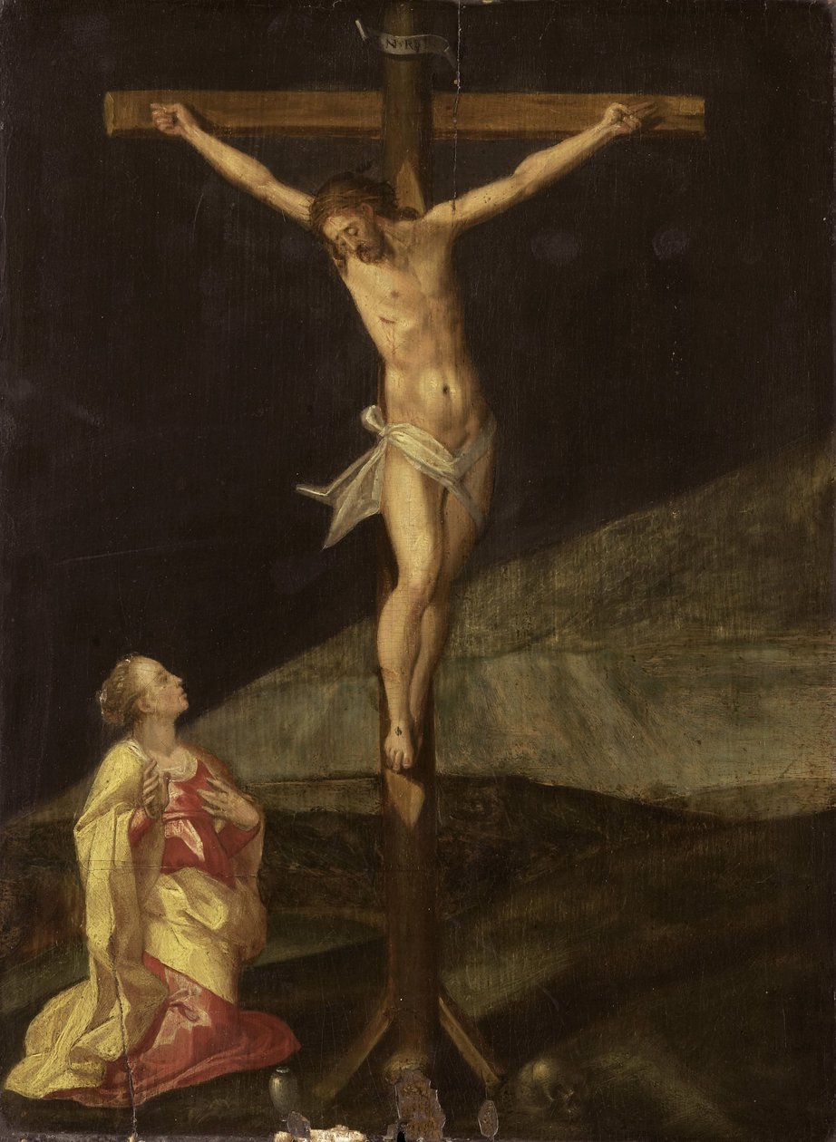 Maria Magdalene ved foden af korset af Anonymous