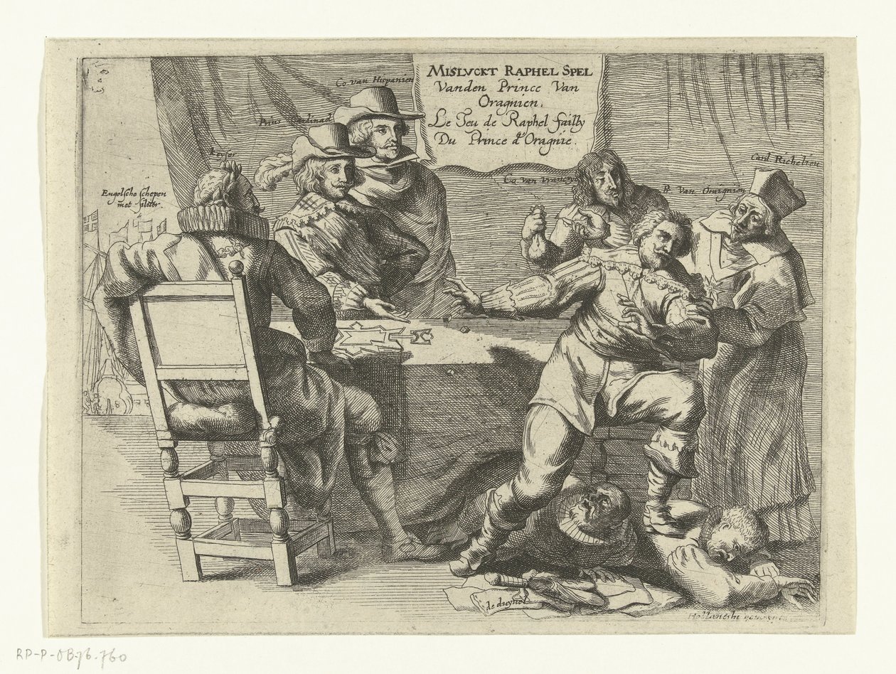 Mislykket spil på Schenkenschans, 1635-1636 Mislykket Raphael Game Van den Prince van Oragnien / Le Jeu de Raphel mislykkedes Du Prince d