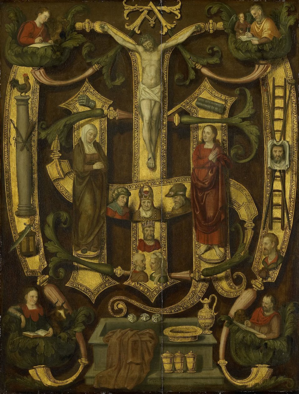Monogram af Kristus kombineret med Instruments of the Passion af Anonymous