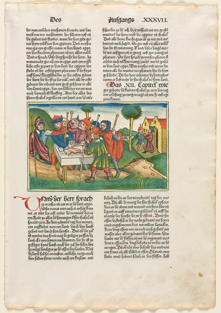 Offer af påskelammet fra den tyske bibel udgivet af Anton Koberger, Nürnberg af Anonymous