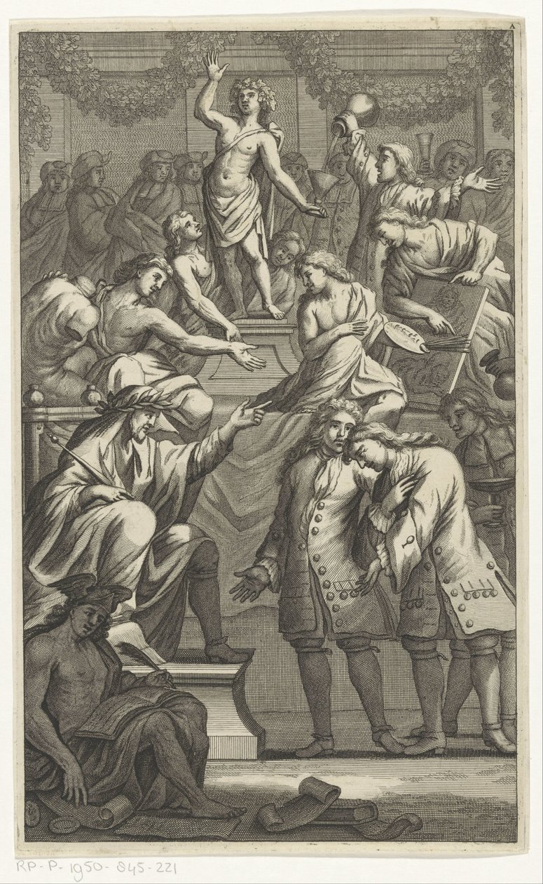 Modtagelse af Cornelis de Bruyn som nyt medlem af Bentvueghels af Anonymous