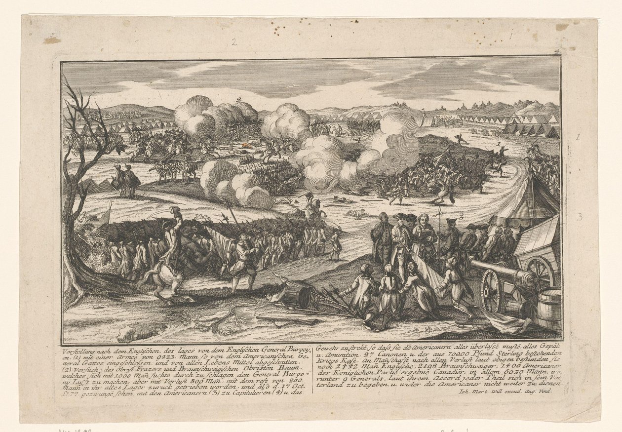 Overgivelse af general Burgoyne til General Gates den 17. oktober 1777 af Anonymous