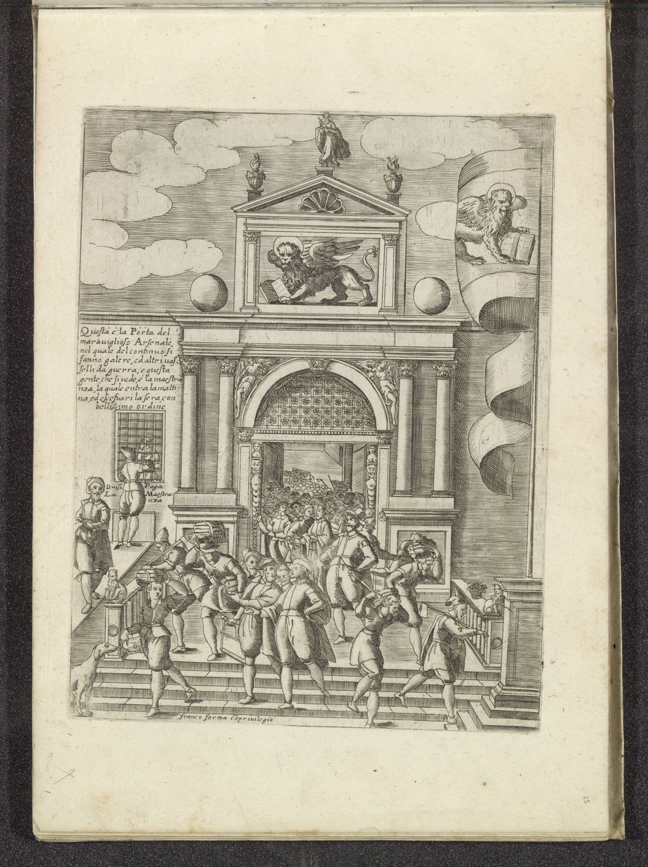 Porta Magna van het Venetiaans Arsenaal Scènes uit het Venetiaanse leven (serietitel) Habiti d