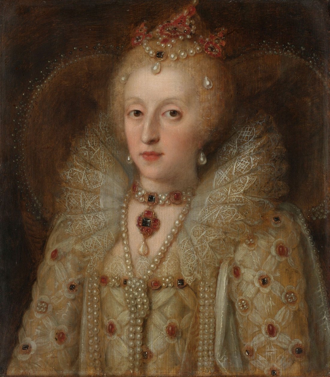 Portræt af Elizabeth I, dronning af England, 1550-99 af Anonymous
