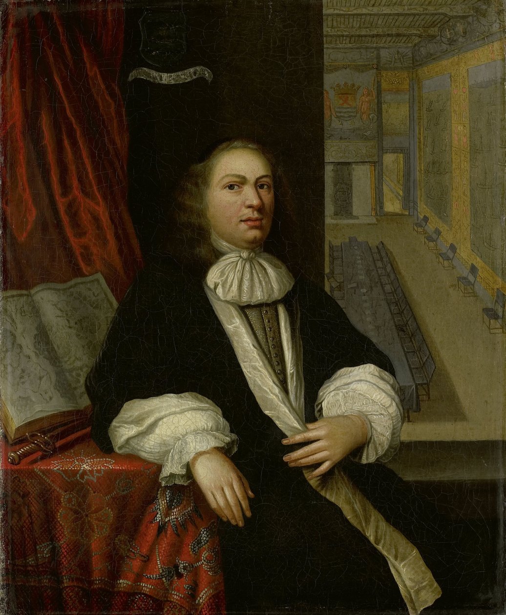 Portræt af Justus de Huybert, kontorist i Zeelands stater og admiralitet af Anonymous