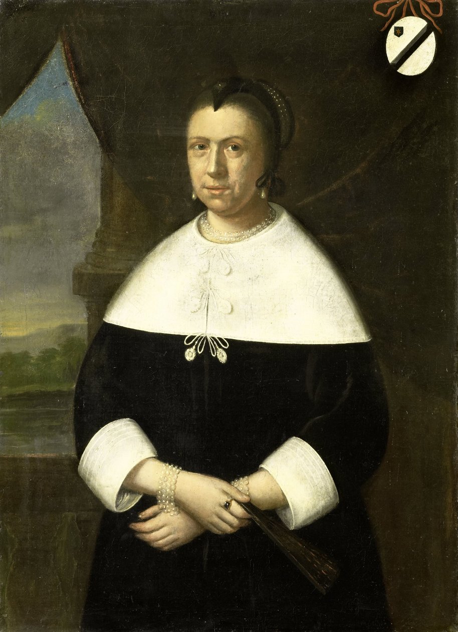 Portræt af Maria Quevellerius (1629-64), første hustru til Jan van Riebeeck, eller hans anden hustru Maria Scipio (ca. 1630-95) af Anonymous