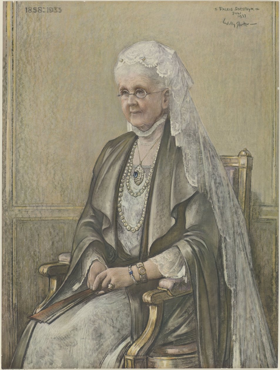 Portræt af Emma, ​​Dronning Regent af Holland af Anonymous