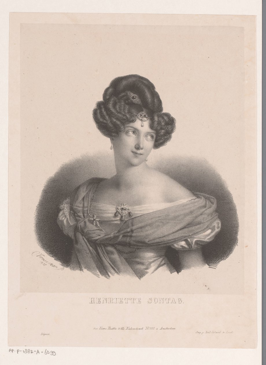 Portræt af Henriette Sontag af Anonymous