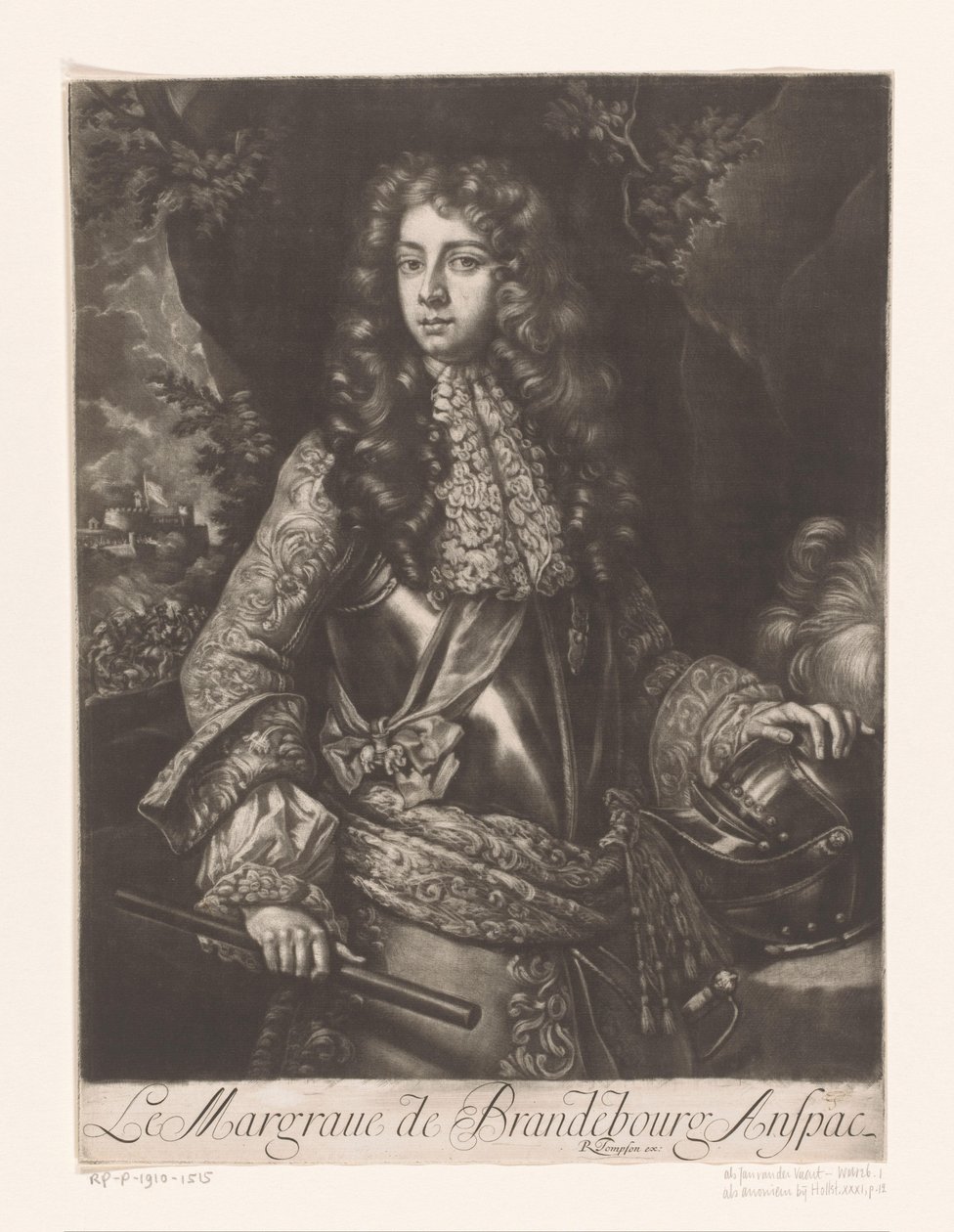 Portræt af Johan Frederik af Brandenburg-Ansbach Le Margraue de Brandebourg Anspac (titel på objektet) af Anonymous