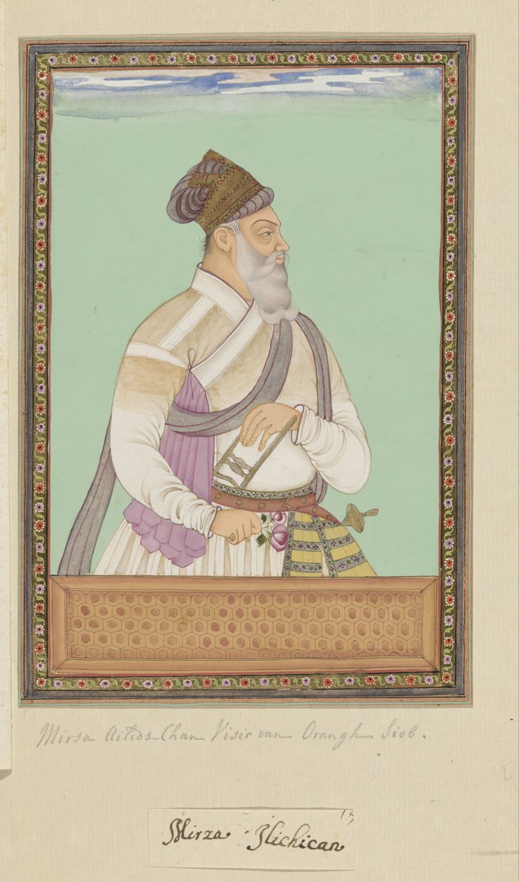Portræt af Mirza Ilich Khan, som har været Aurangzebs vesir af Anonymous