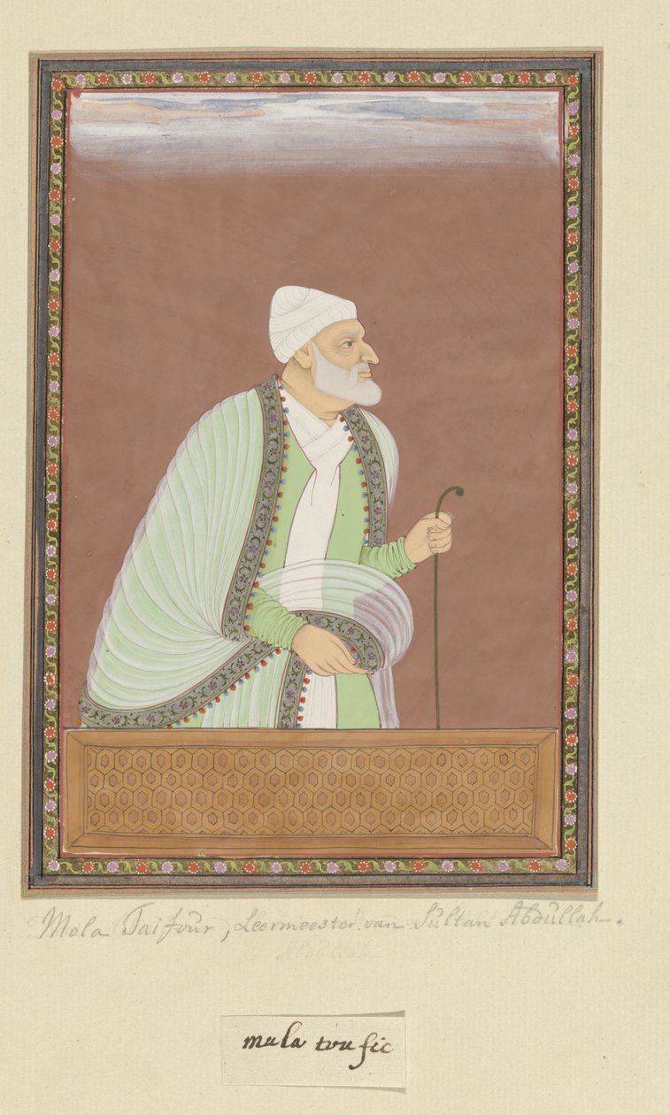 Portræt af Mulla Tayfur, som var lærer (ustad) af sultan Abdullah af Anonymous