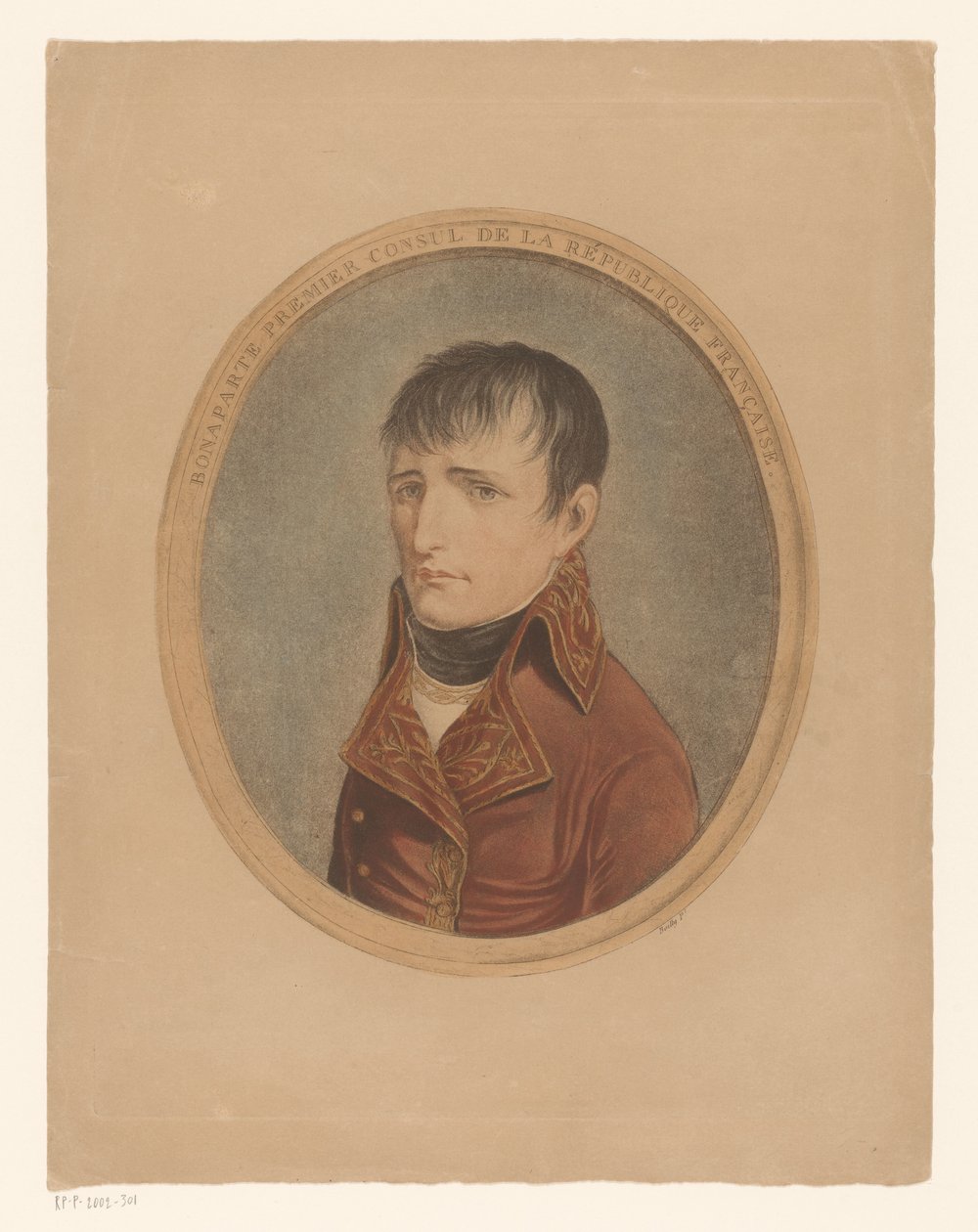 Portræt af Napoleon I Bonaparte, keizer af Fransen Bonaparte Første konsul i Den Franske Republik (titel på objekt) af Anonymous