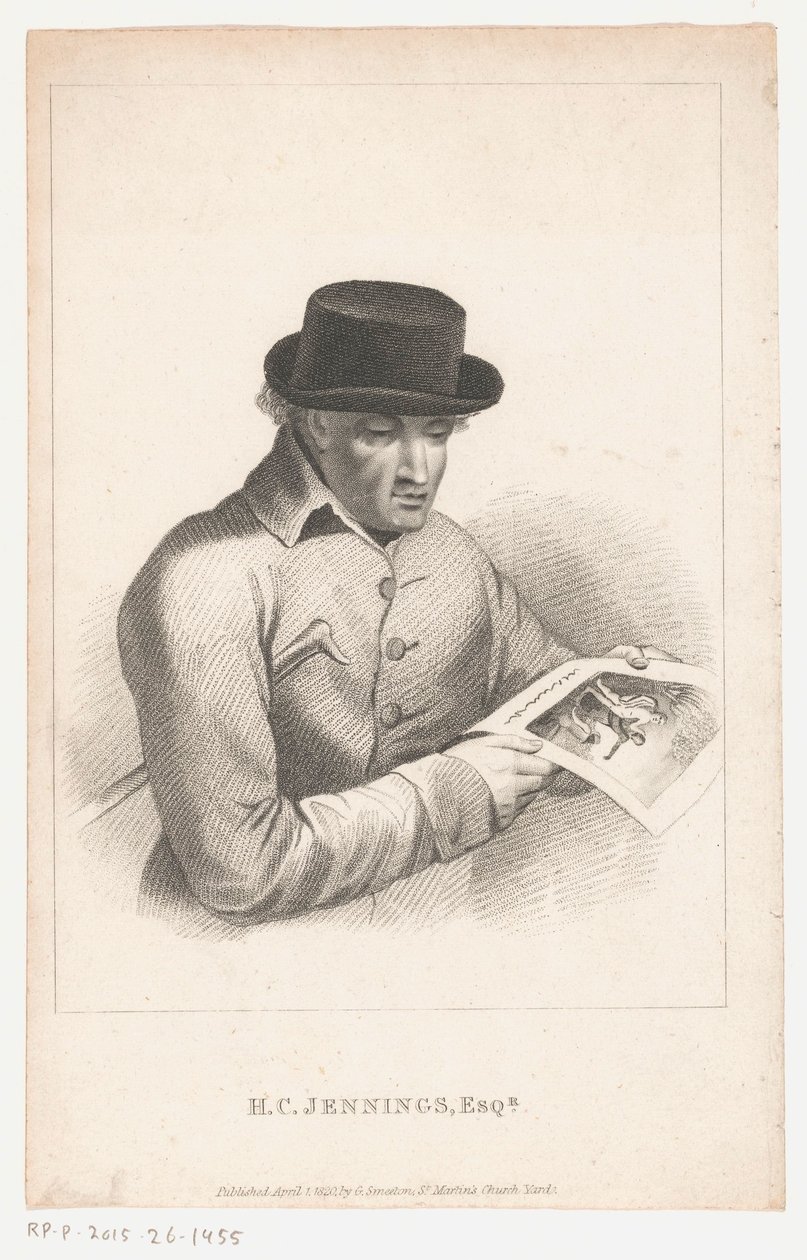 Portræt af samleren Henry Constantine Jennings H.C. Jennings, Esq.r (titel på objekt) af Anonymous