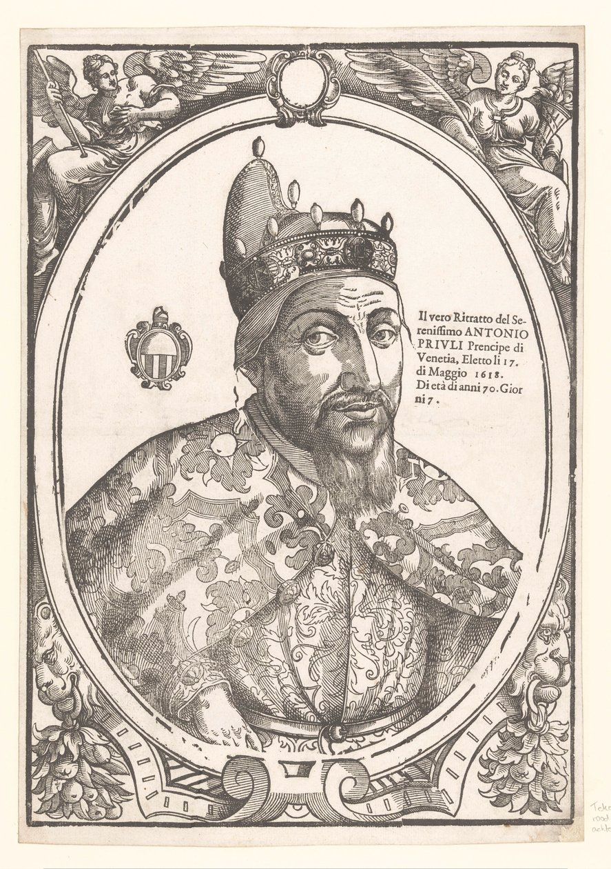 Portret af doge Antonio Priuli Det sande portræt af den mest fredfyldte Antonio Priuli (...) (titel på objekt) af Anonymous