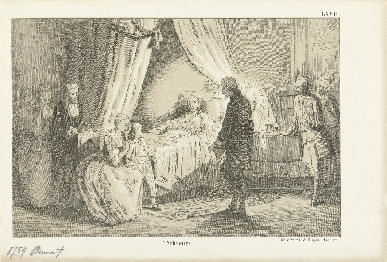 Prinsesse Anna på sit dødsleje, 1759 af Anonymous