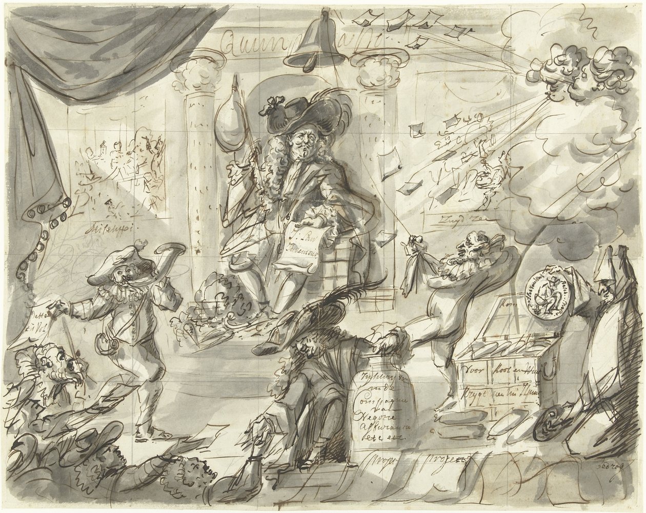 Quincampoix eller den store vind- og kålsælger, 1720 The Great Scene of Folly (ekstra stykker) (serietitel) af Anonymous