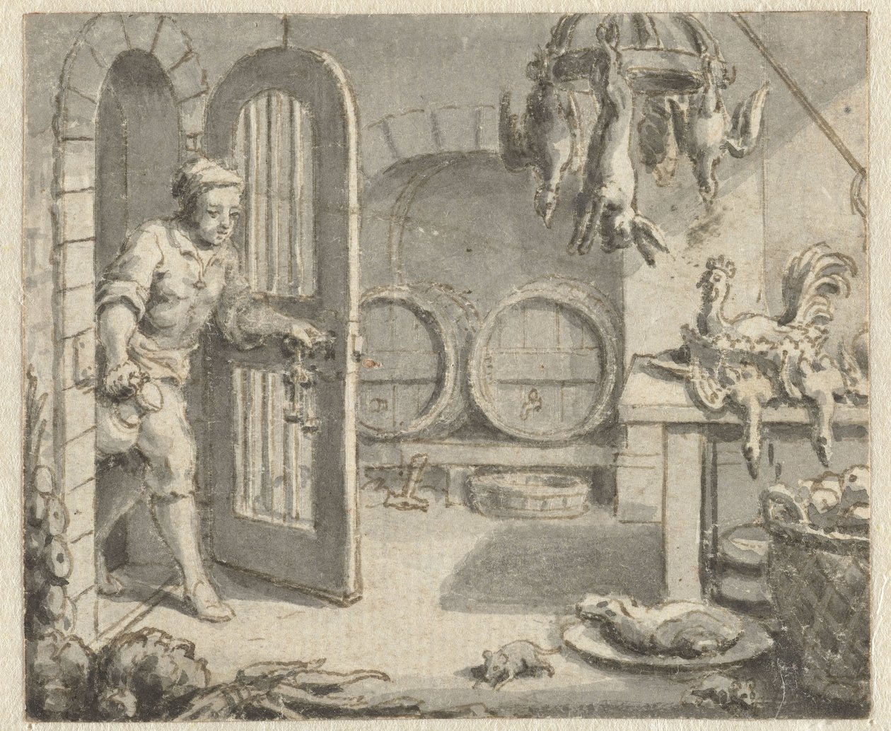 Rotte fra byen og rotten fra landet Design til illustrationer til en udgave af Jean de la Fontaines Fabler (serietitel) af Anonymous