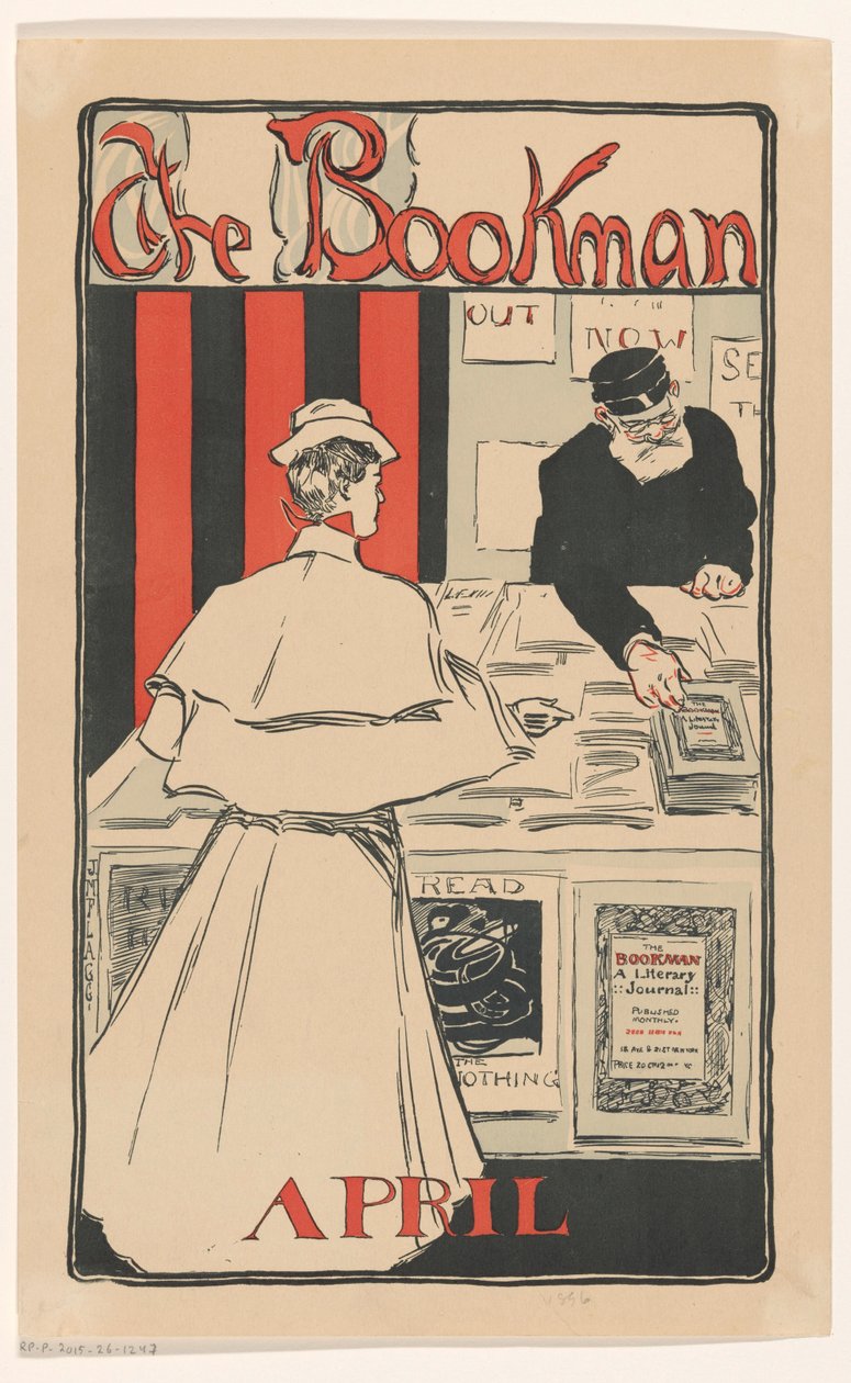 Annonce for april-udgaven af ​​The Bookman magazine fra 1896 af Anonymous