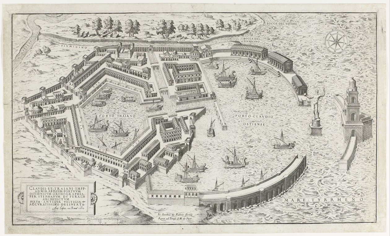 Rekonstruktion van de antique haven van Ostia Mirror of Roman Magnificence (serietitel) af Anonymous