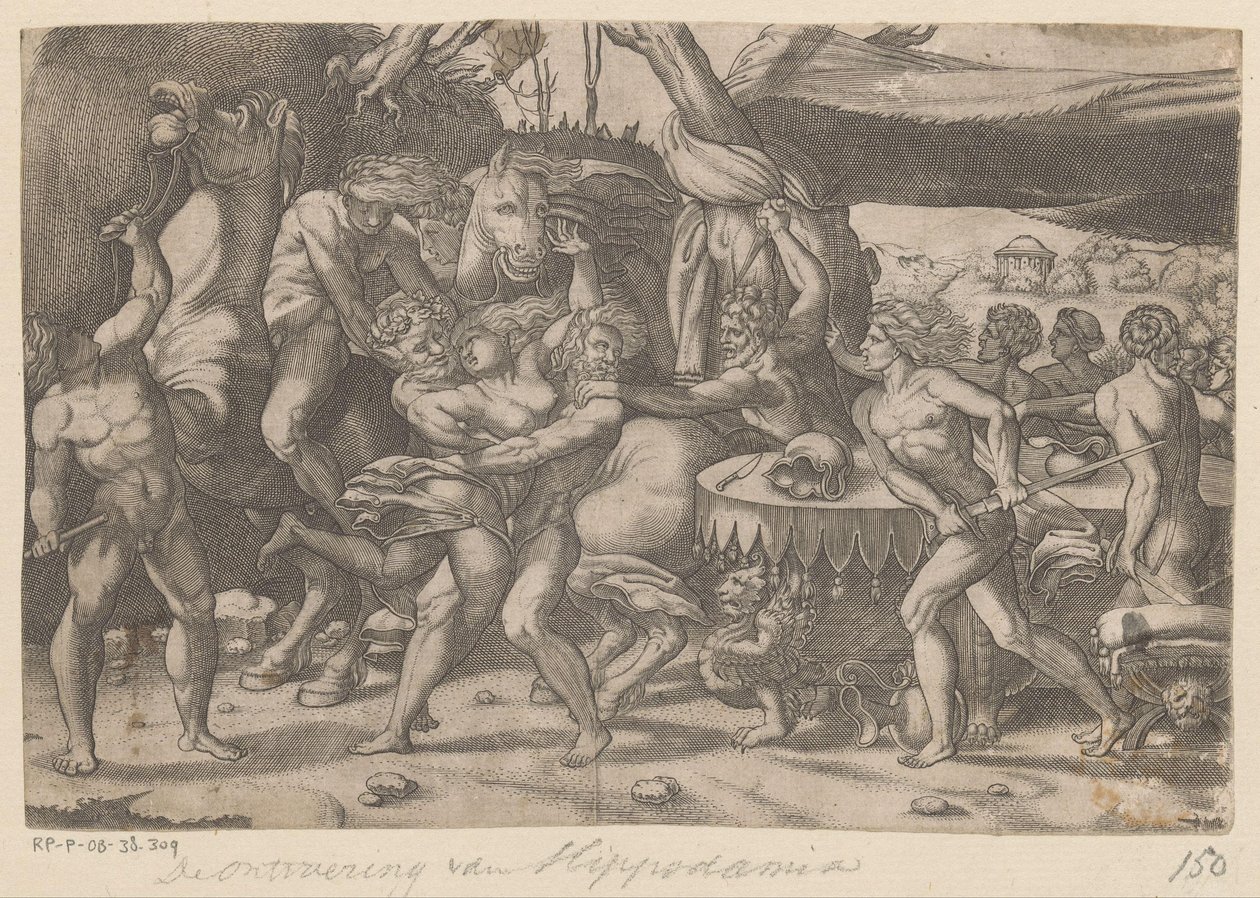 Røveri af en kvinde af mand og satyr Battle between the Lapiths and Centaurs (serietitel) af Anonymous