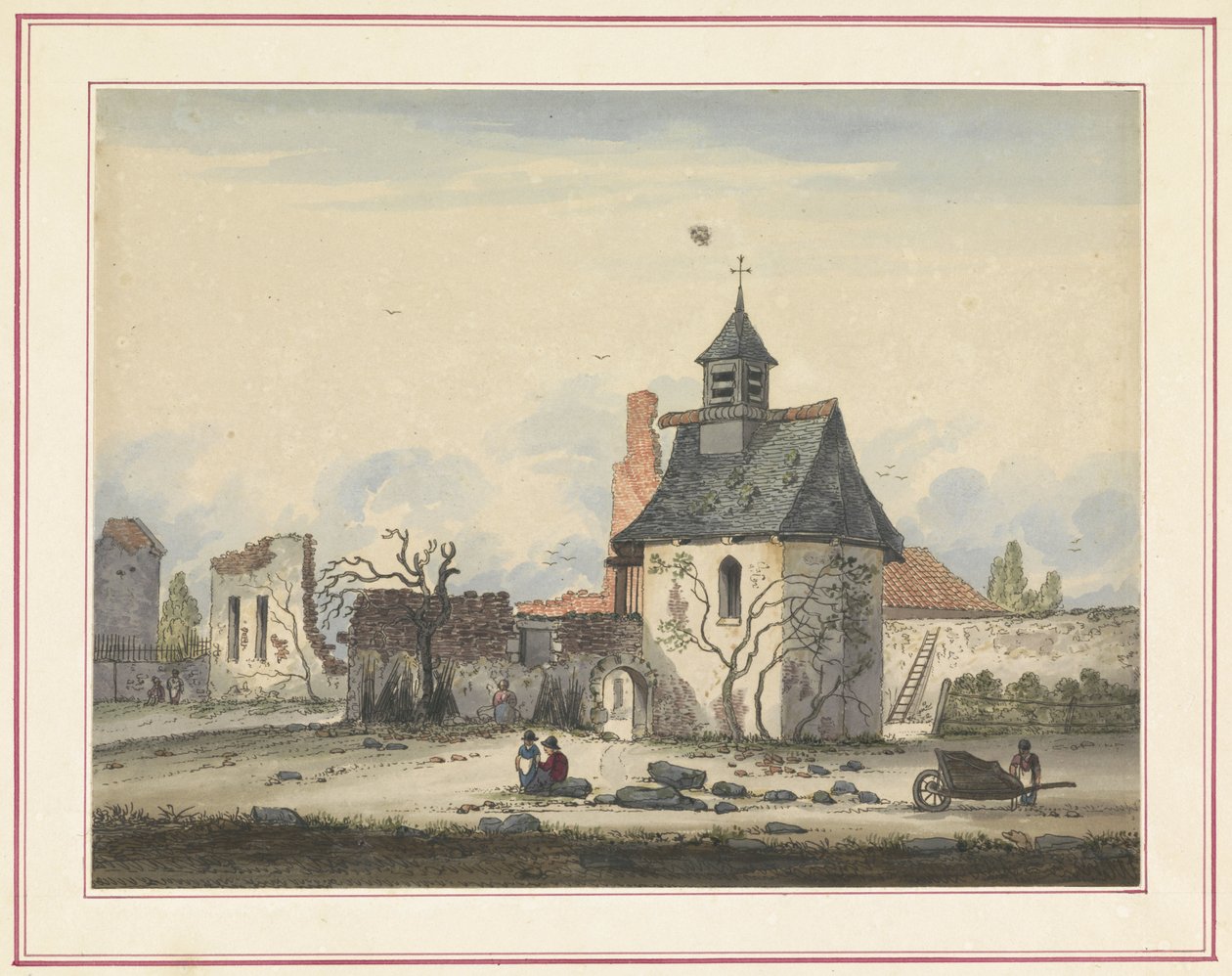 Hougoumont ruiner Syv plader af Waterloo og dens omgivelser (serietitel) af Anonymous