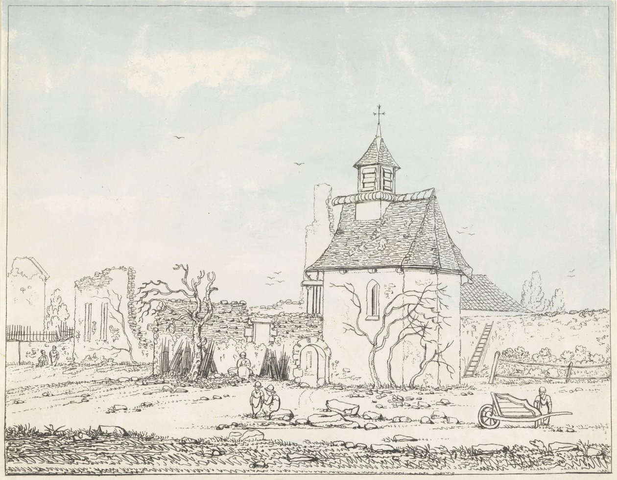 Hougoumont ruiner Syv plader af Waterloo og dens omgivelser (serietitel) af Anonymous