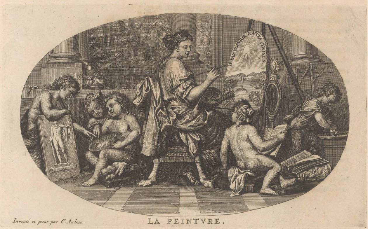 Schilderkunst Maleri (titel på objekt) Cabinet of Fine Arts, eller Samling af de smukkeste tryk, indgraveret efter de originale malerier (...) (serietitel) af Anonymous