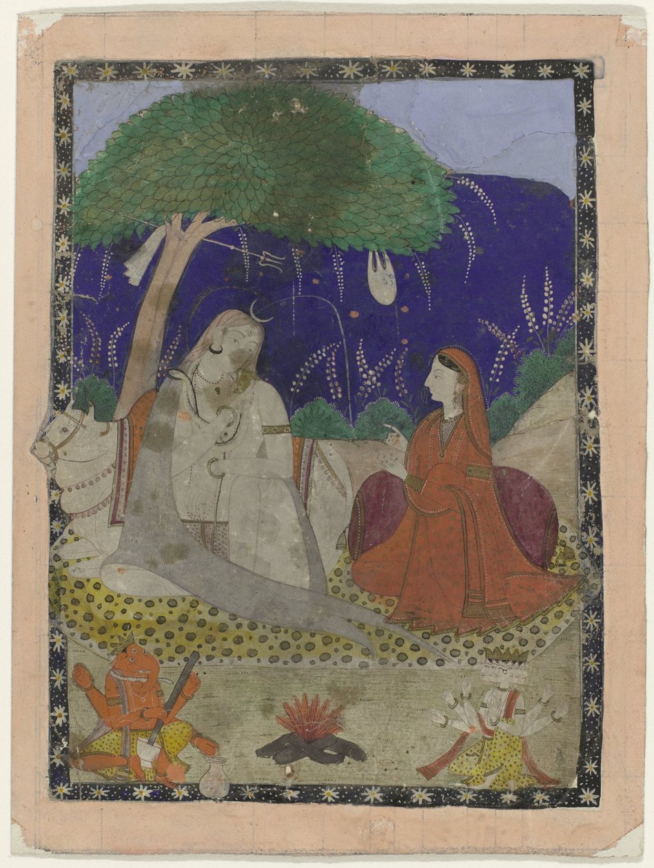 Shiva og Parvati med børn af Anonymous