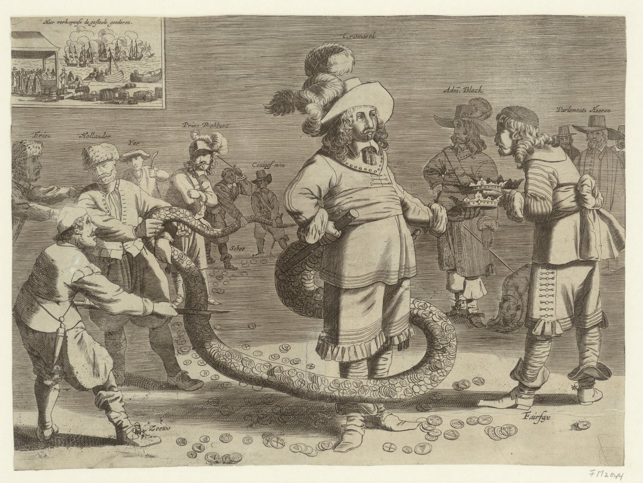 Tegneserie af Cromwell som den hæslige Tailman, 1652 af Anonymous
