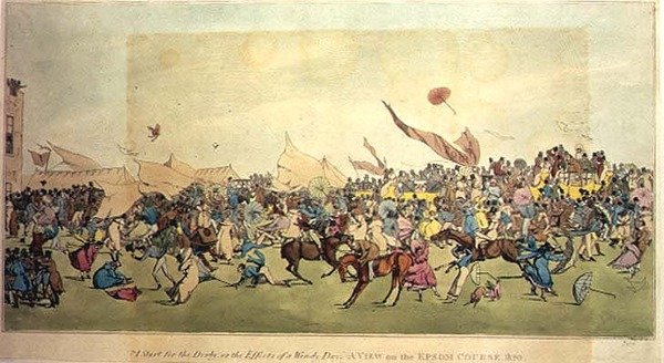 Afgang til Epsom eller virkningerne af en blæsende dag, 1820 af Anonymous