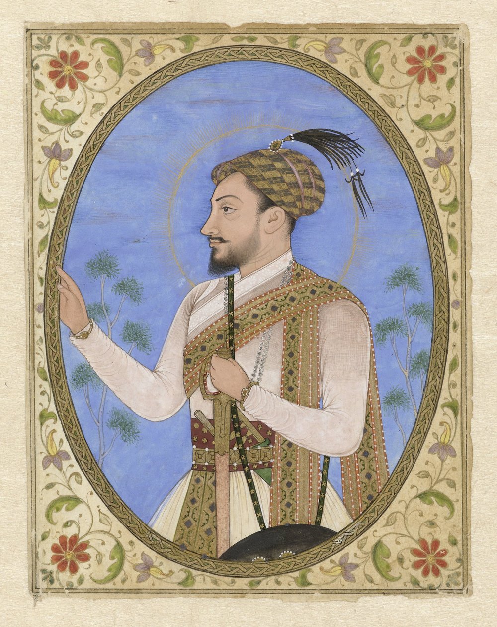 Sultan Mohammed Adil Shah Portretminiatuur af Sultan Muhammad Adil Shah van Bijapur af Anonymous