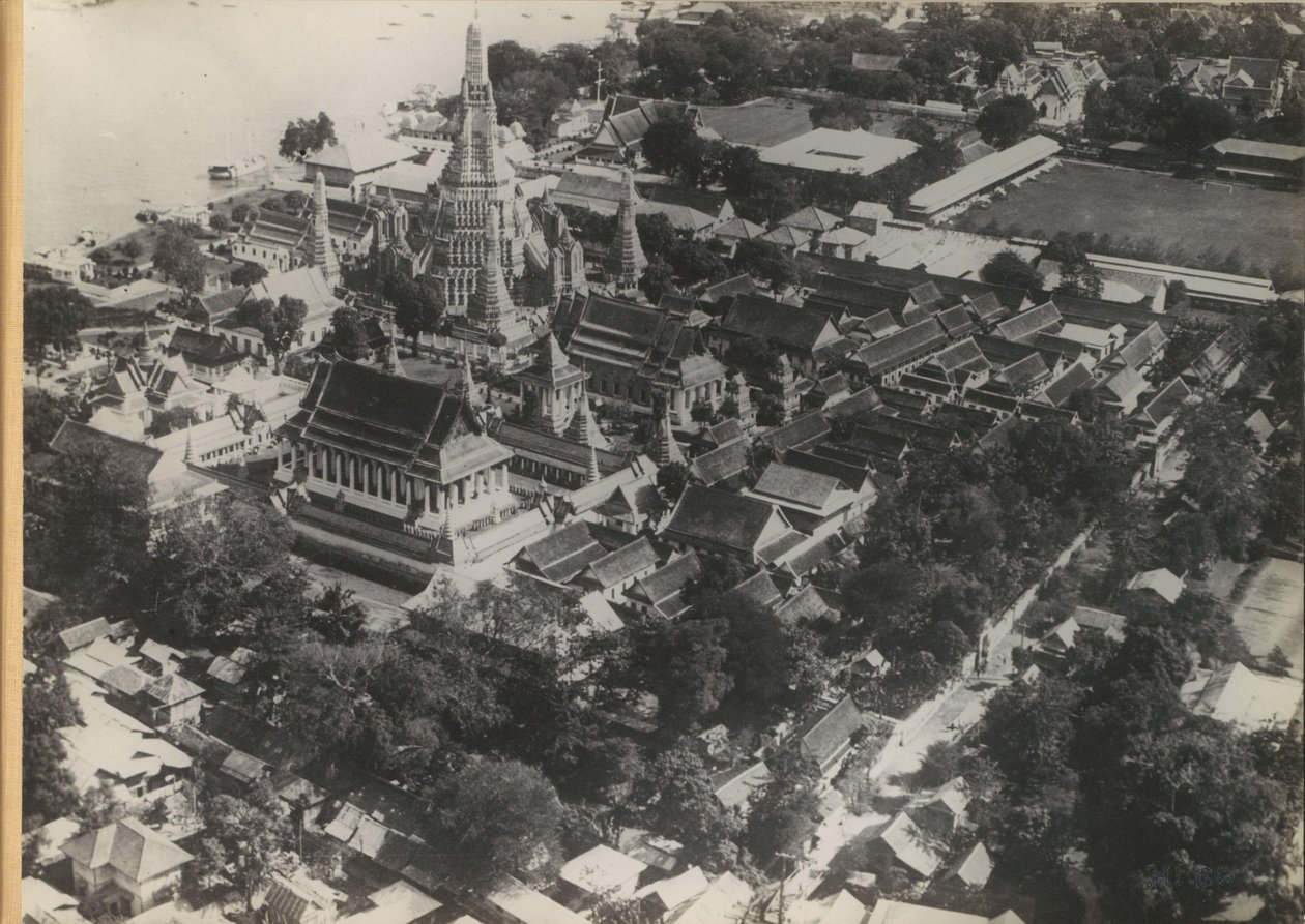Tempelkomplekset i Wat Arun i Bangkok, set fra luften af Anonymous