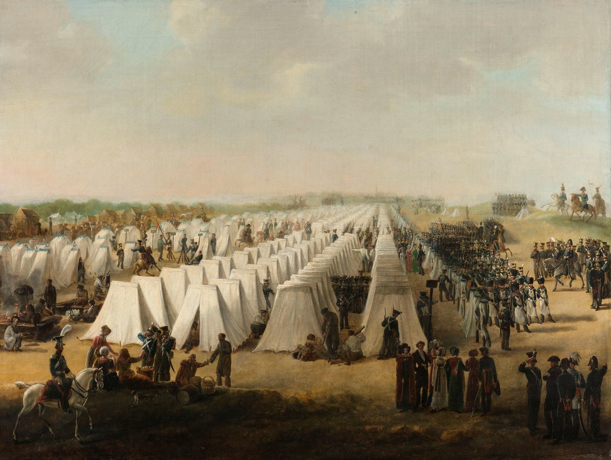 Hærens lejr i Rijen Hærens lejr i Rijen, i eller efter 1831 af Anonymous