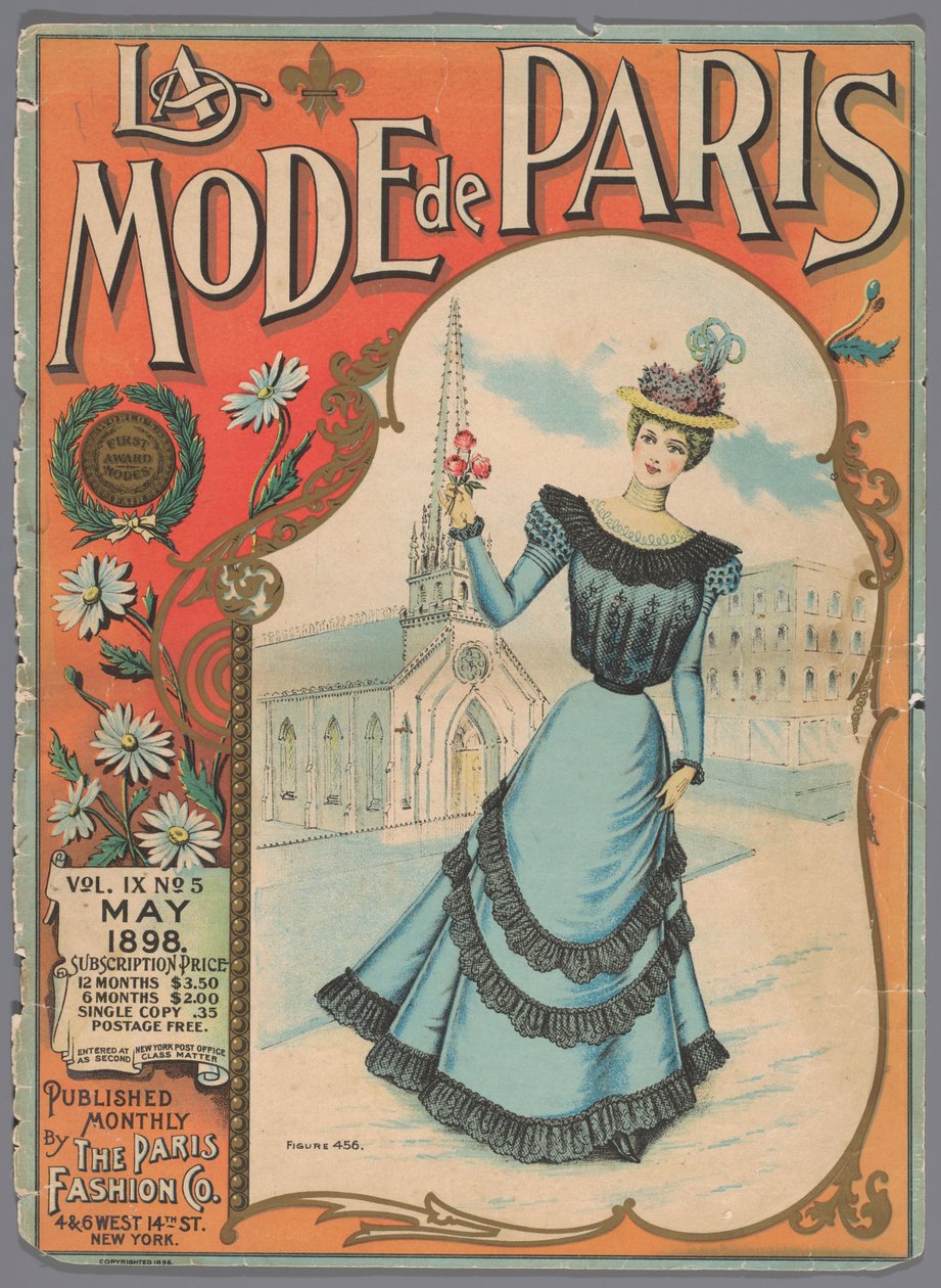 Modemagasinet som fristerinde La Mode de Paris, maj 1898, bind. IX, nr. 5, figur 456 af Anonymous