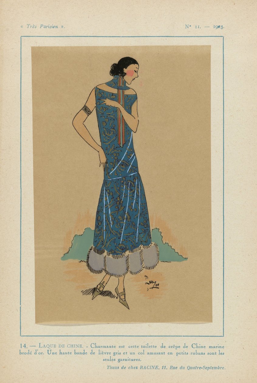 Meget parisisk, 1923, nr. 11: 14. - KINESISK LAK. - Charmerende er dette toilet... af Anonymous