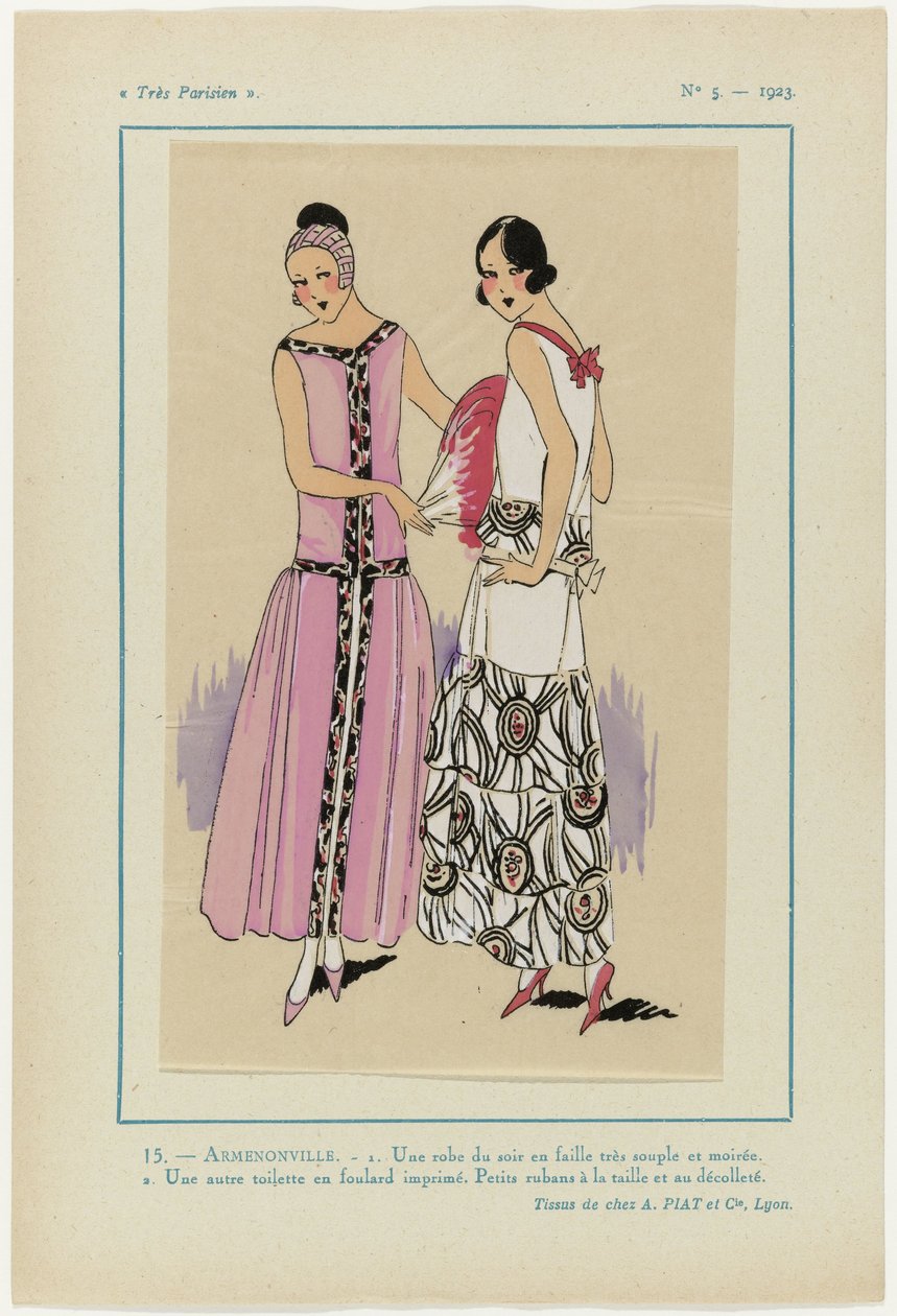 Meget parisisk, 1923, nr. 5: 15.- ARMENONVILLE. - 1. En aftenkjole... af Anonymous