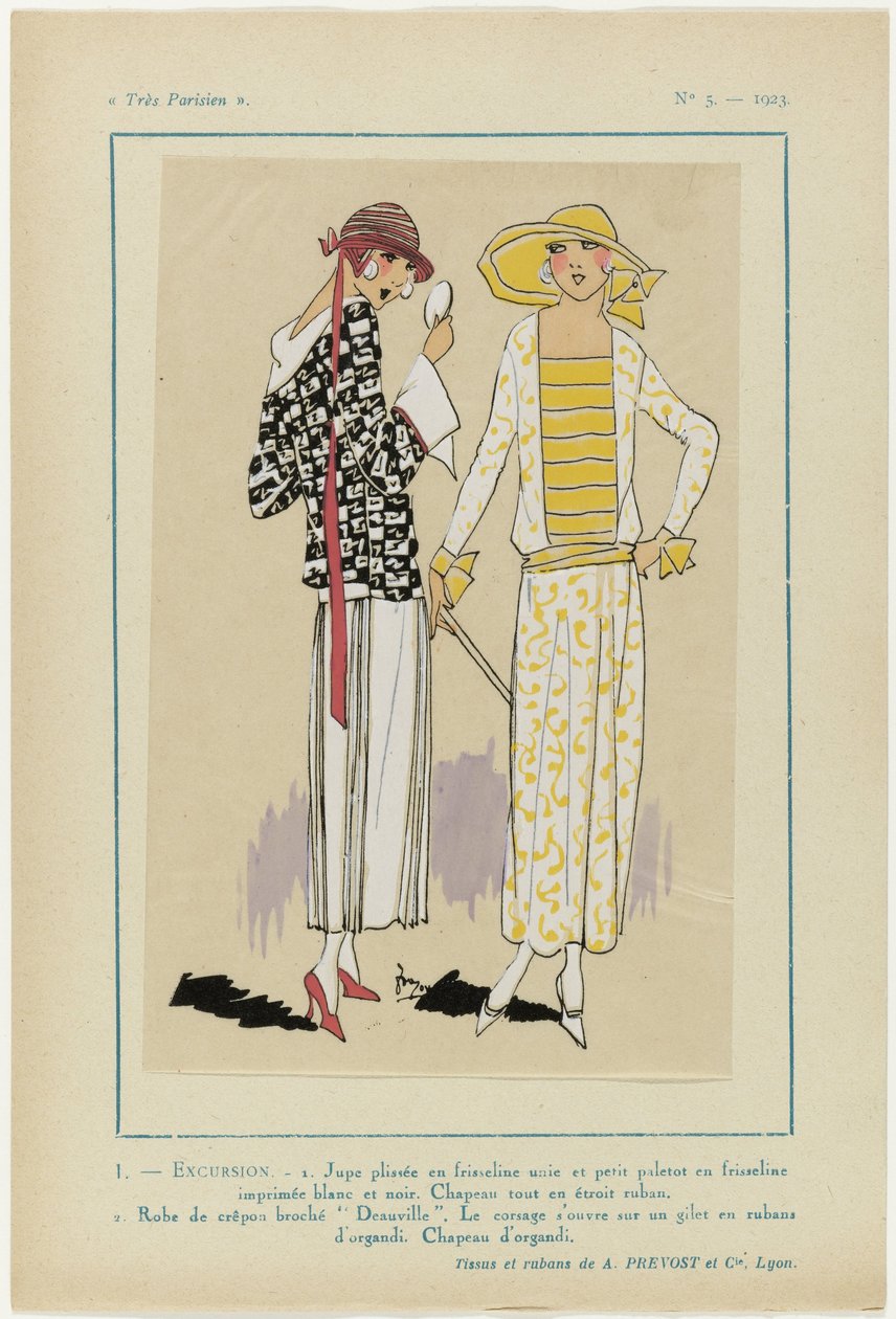 Meget parisisk, 1923, nr. 5: 1. - UDFLUGT. - 1. Plisseret nederdel... af Anonymous