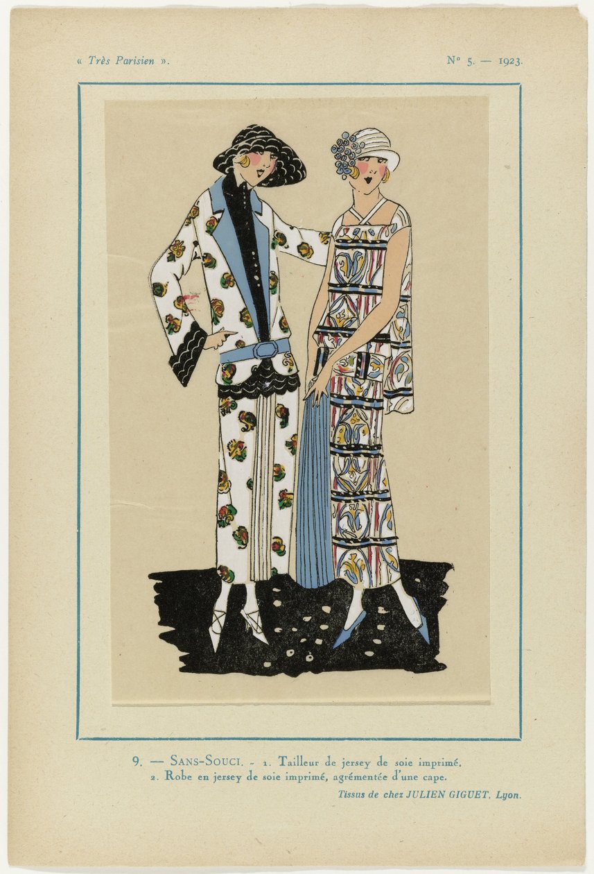 Meget parisisk, 1923, nr. 5: 9.- SANS-SOUCI. 1. Jerseydragt... af Anonymous