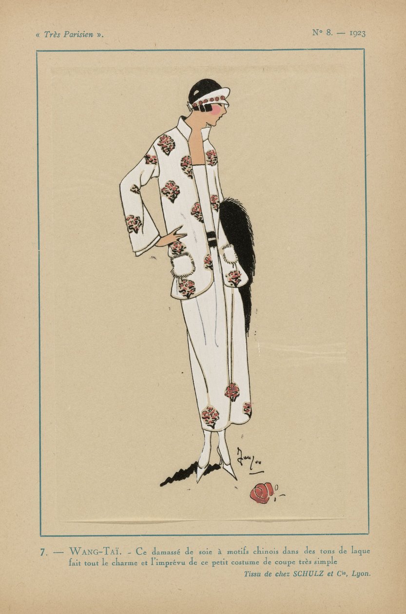 Meget parisisk, 1923, nr. 8: 7.- WANG-TAÏ. - Denne silkedamask... af Anonymous