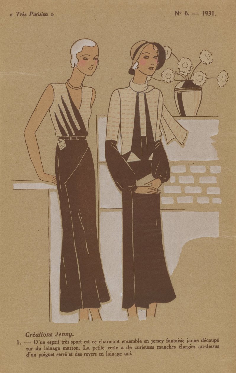 Meget parisisk, 1931, nr. 6: Creations Jenny. / 1. - Med en meget sporty ånd.... af Anonymous